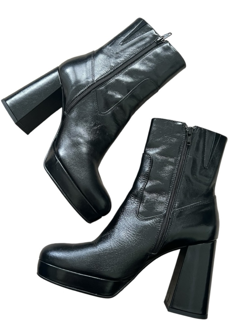 Sezane Cassie High Boots Smooth Black FR 39 / US 8 - Picture 2 of 8